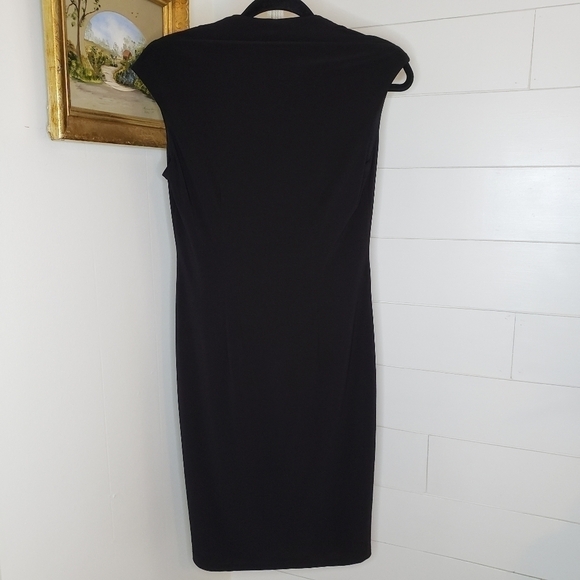 Joseph Ribkoff Snake Print Panel Sequins Ruched Stretch Lined Dress Size 8 - Picture 4 of 7